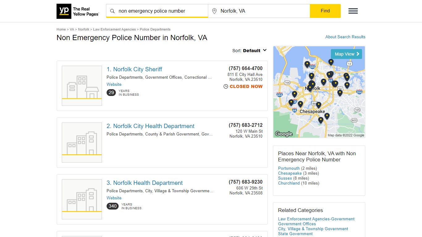 Non Emergency Police Number in Norfolk, VA - Yellow Pages